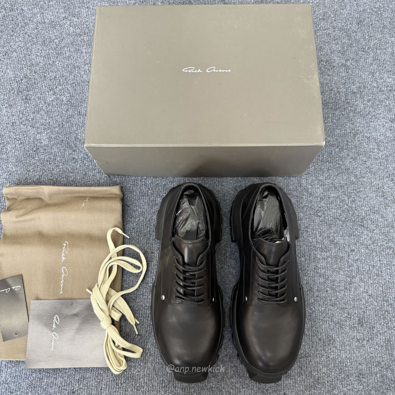 Rick Owens Mega Tractor Derby Shoes Black (5) - www.newkick.vip